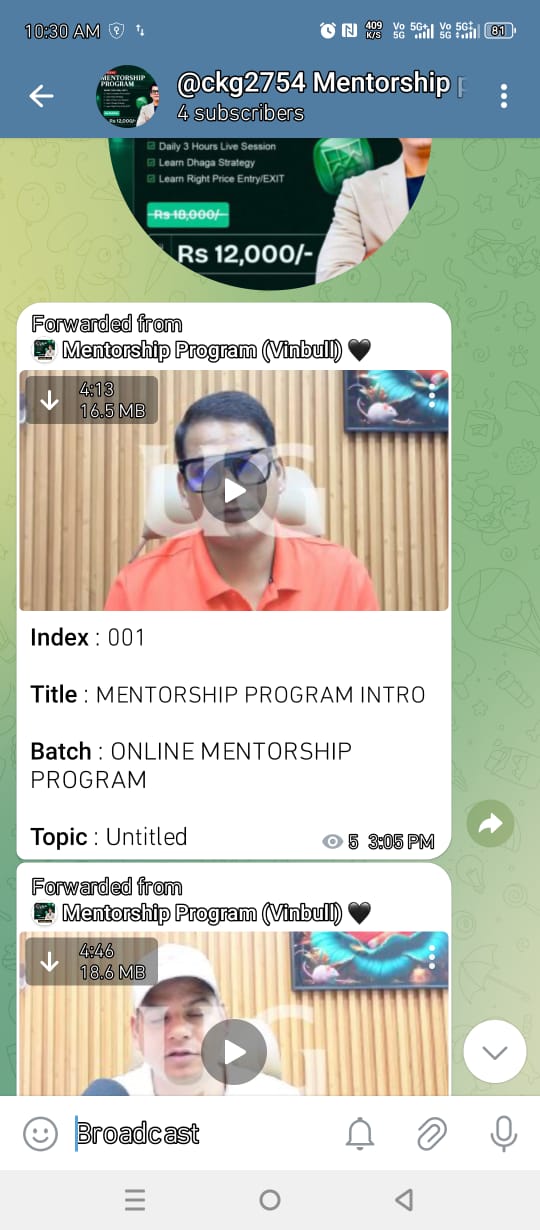 Mentorship Program – Vinbull Course