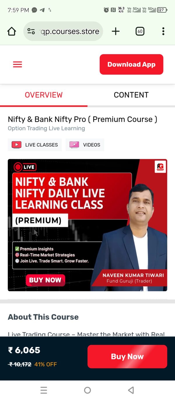 Nifty and Bank Nifty daily live classes by Fund Guruji