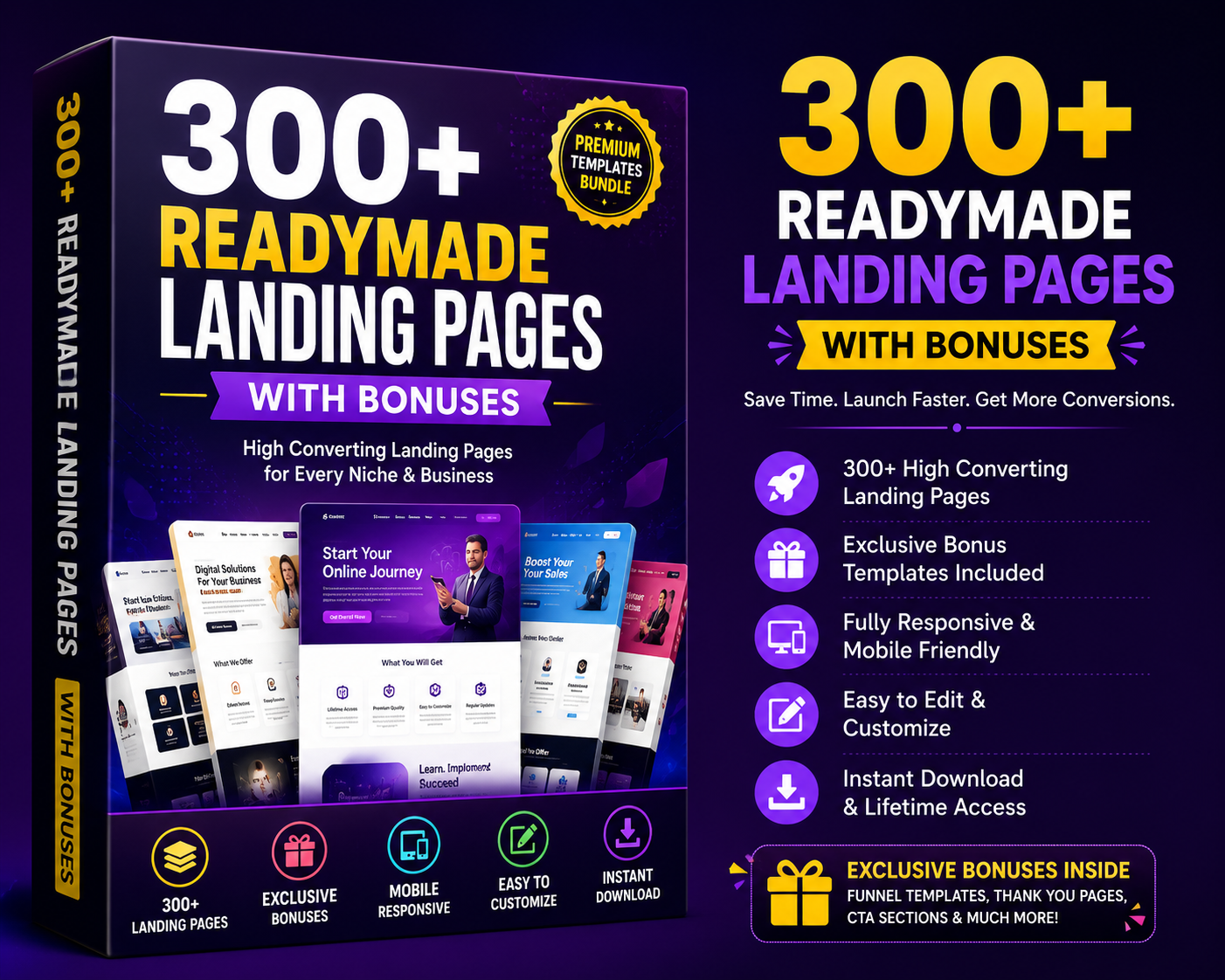 300+ Readymade Landing Pages With Bonuses